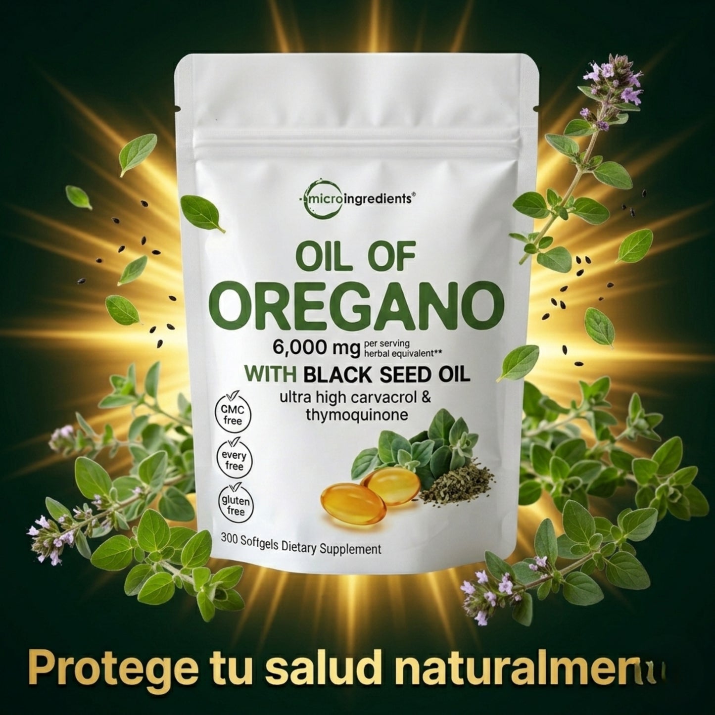Aceite De Orégano 6000 Mg 60 capsulas
